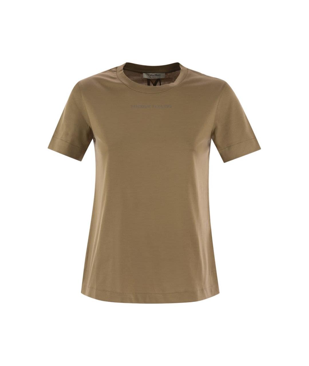 'S MAX MARA Хаки хлопковая футболка, фото 1
