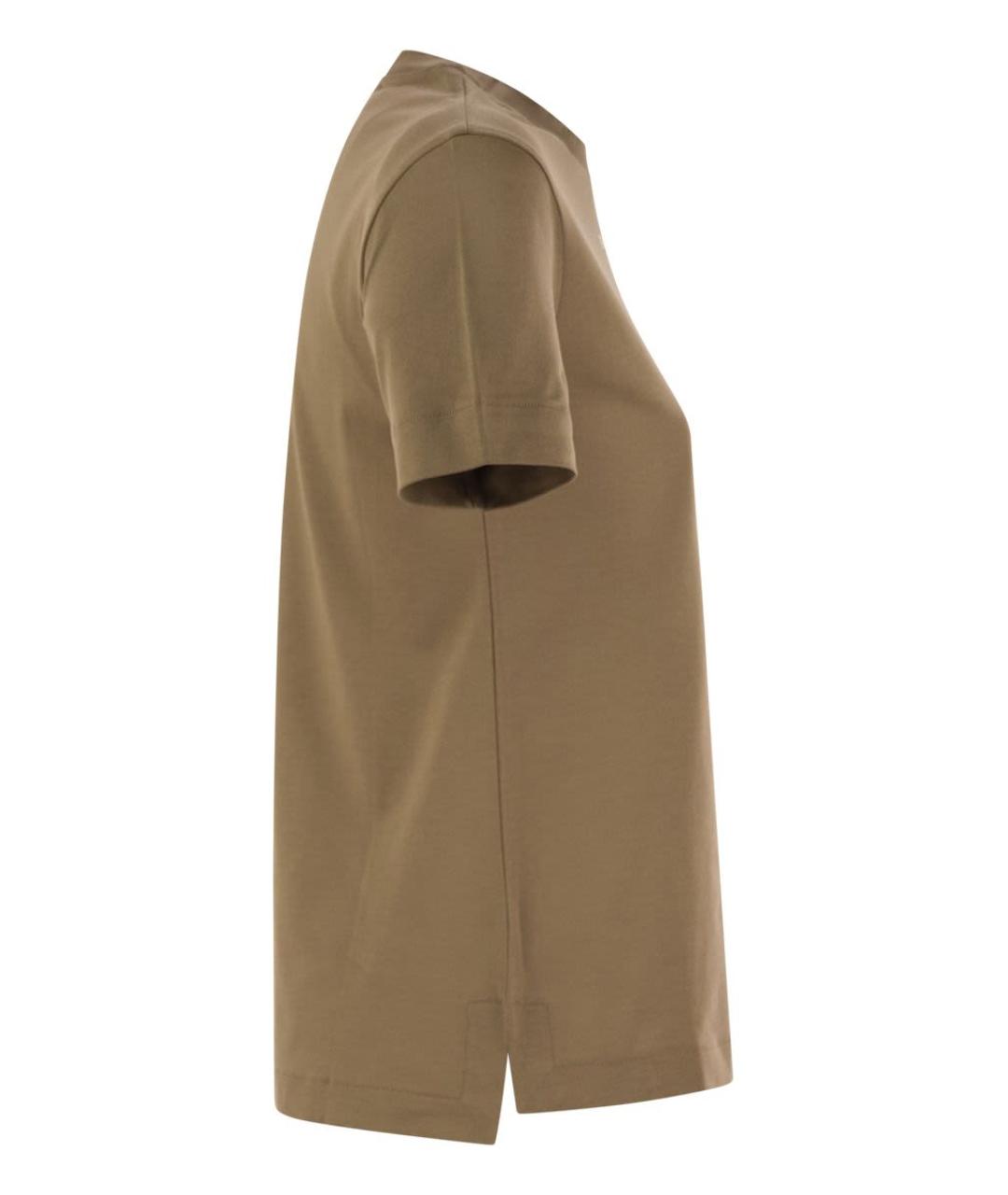 'S MAX MARA Хаки хлопковая футболка, фото 3