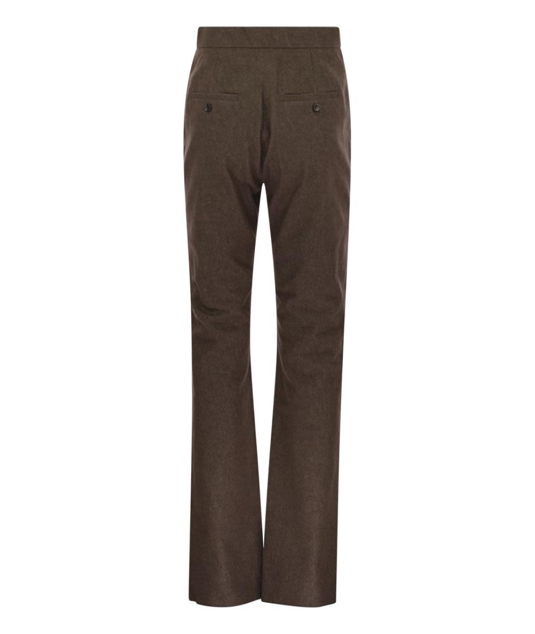 MAX MARA Коричневые хлопковые прямые брюки, фото 1