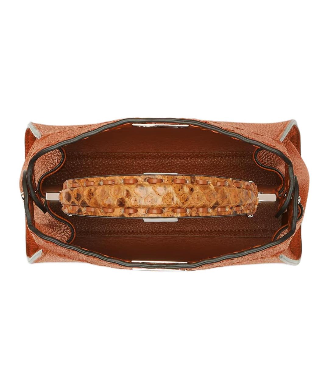 FENDI Коричневая кожаная сумка через плечо, фото 4