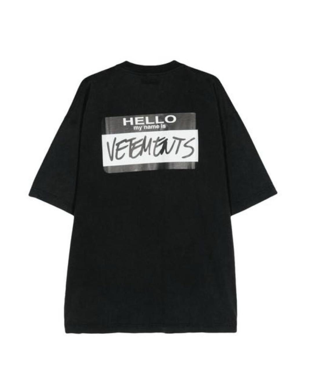 VETEMENTS Антрацитовая хлопковая футболка, фото 2