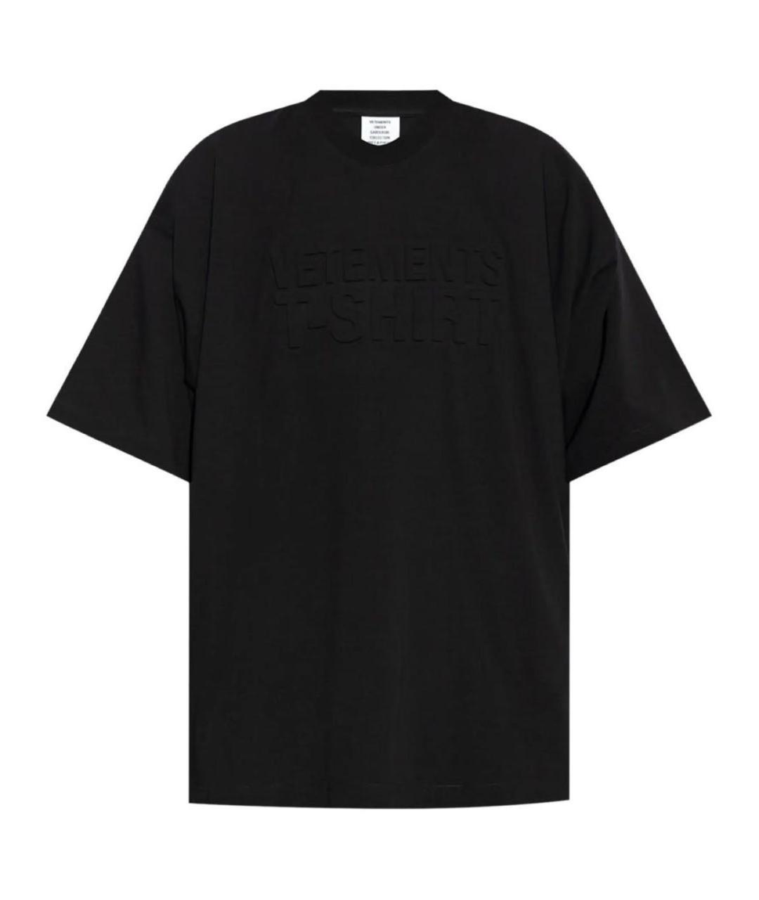 VETEMENTS Черная хлопковая футболка, фото 1