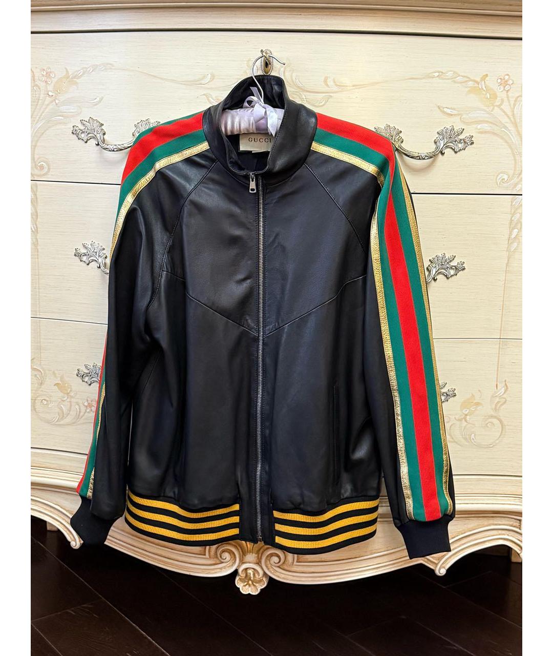 GUCCI Черная кожаная куртка, фото 4