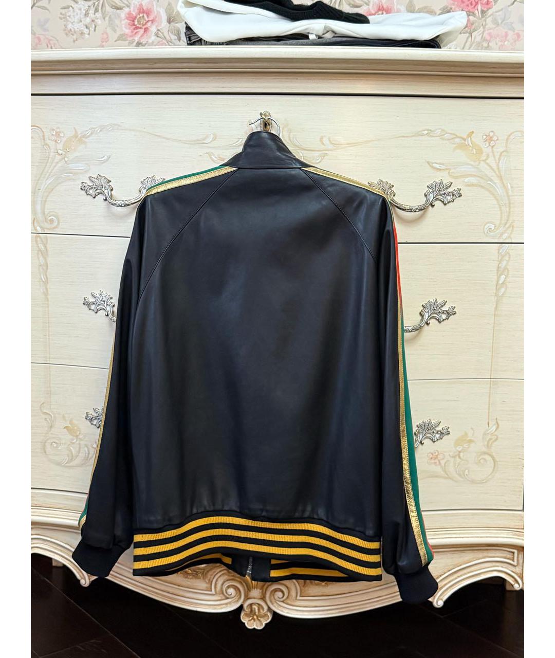 GUCCI Черная кожаная куртка, фото 2