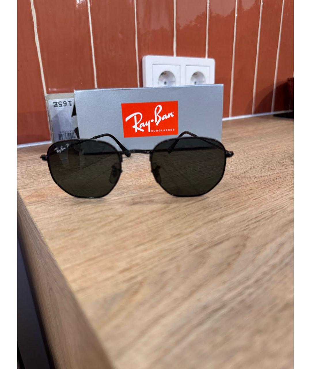 RAY BAN Черные металлические солнцезащитные очки, фото 5