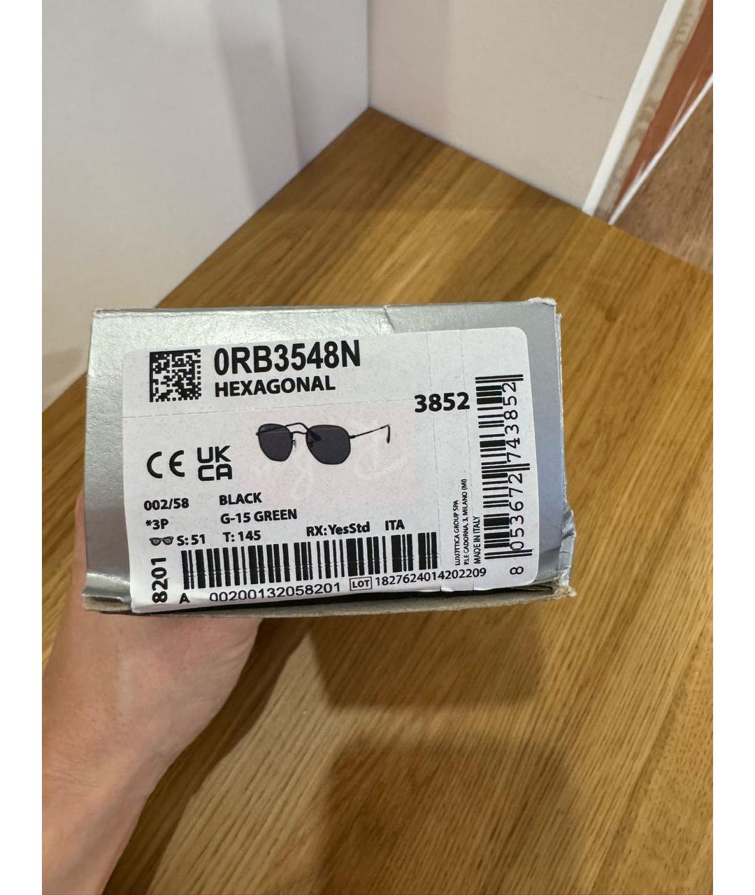 RAY BAN Черные металлические солнцезащитные очки, фото 3