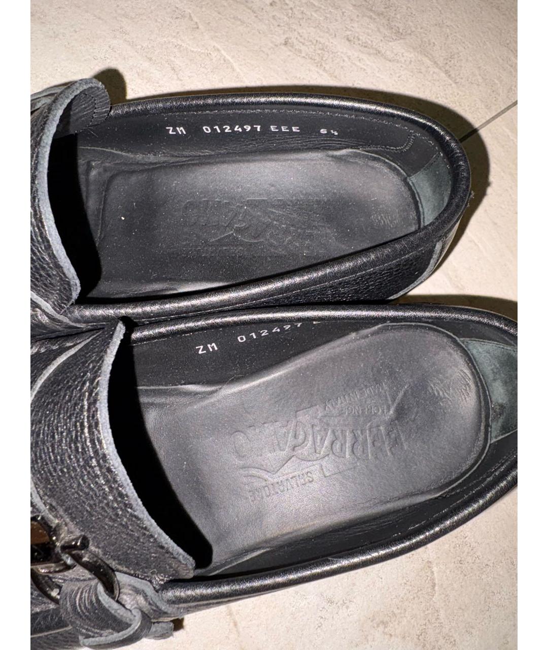 FERRAGAMO Черные кожаные туфли, фото 3