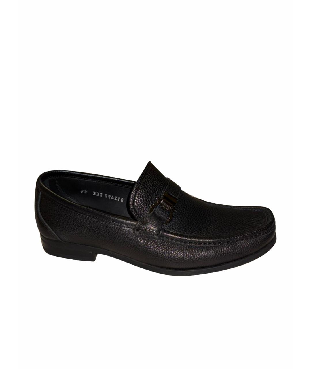 FERRAGAMO Черные кожаные туфли, фото 1