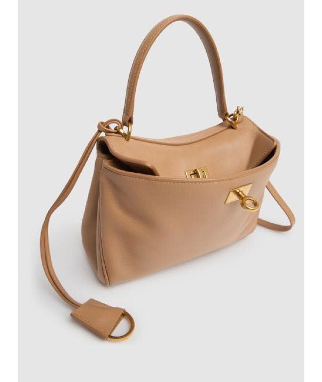 BALENCIAGA Бежевая кожаная сумка через плечо, фото 2