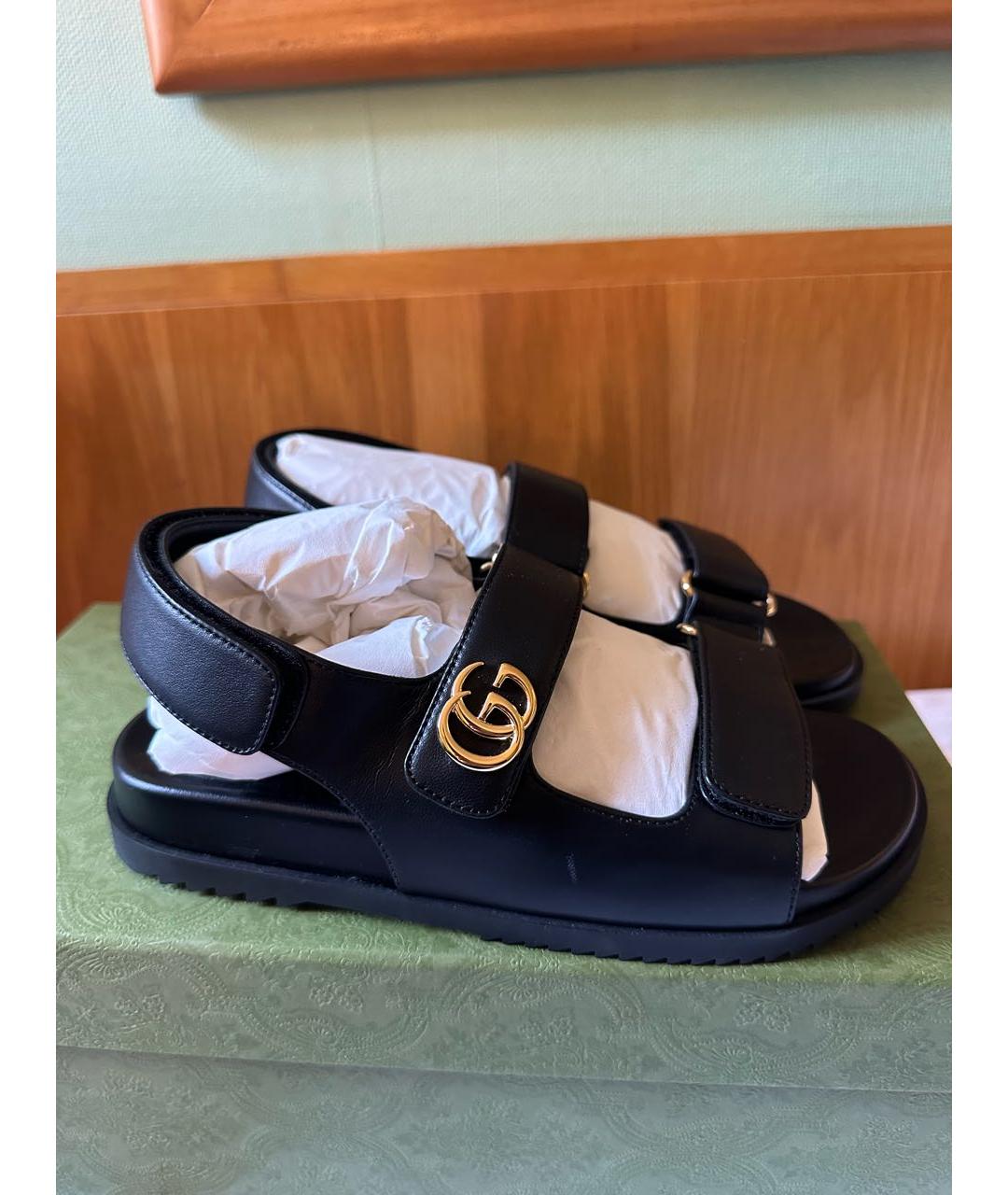GUCCI Черные сандалии, фото 4