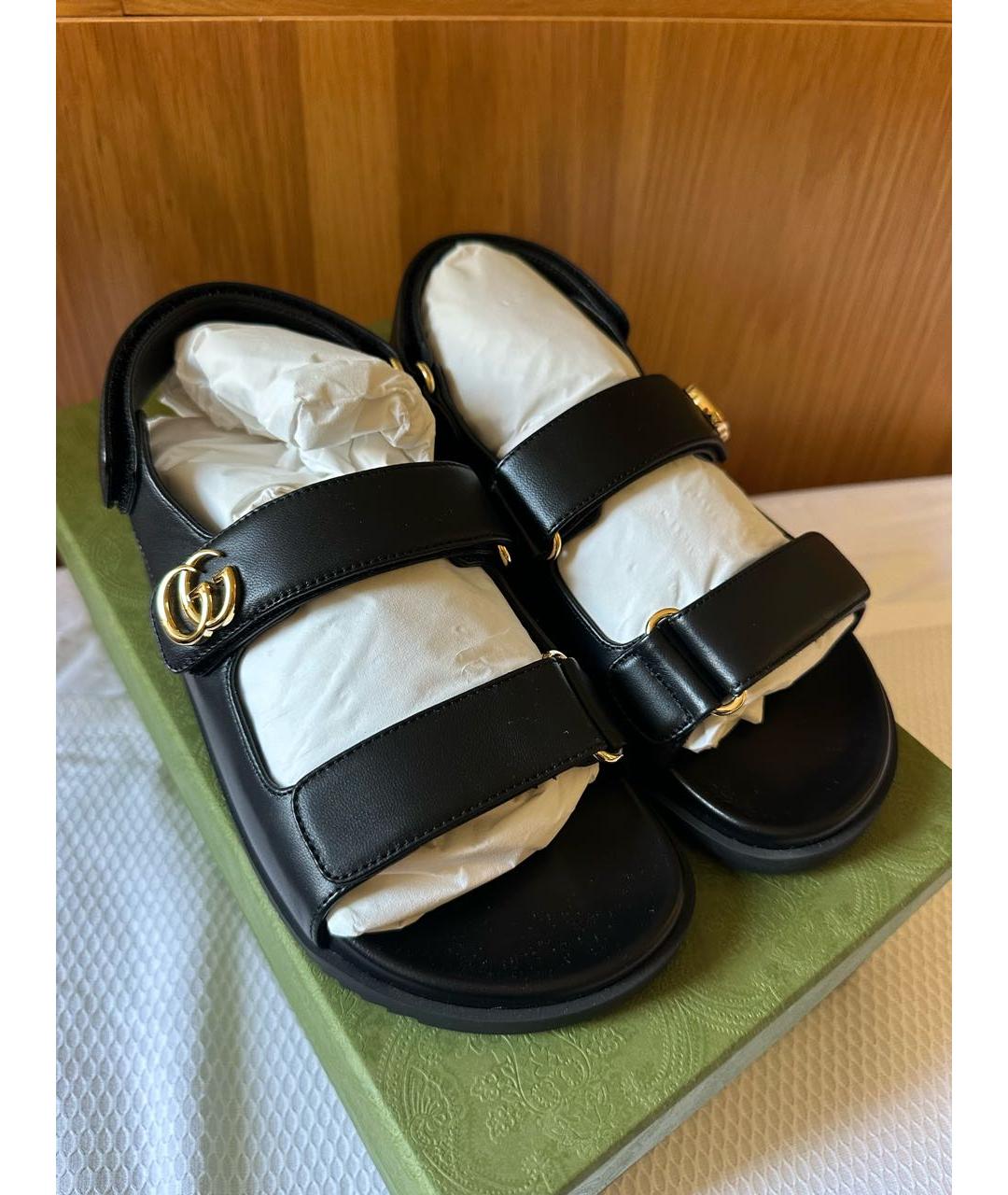 GUCCI Черные сандалии, фото 2