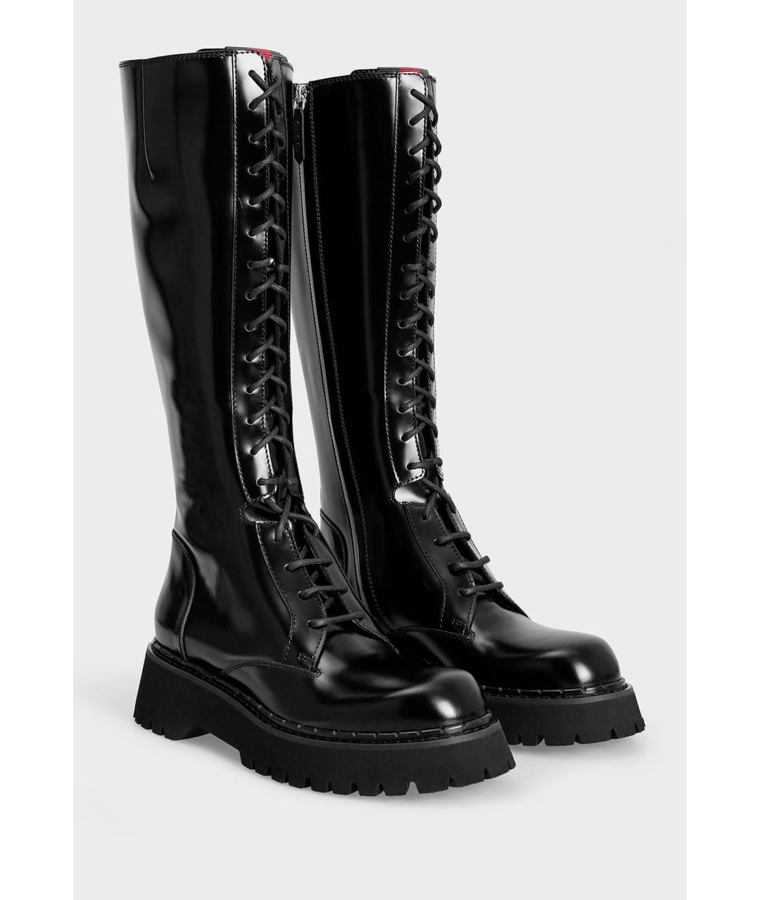 GUCCI Черные кожаные сапоги, фото 2