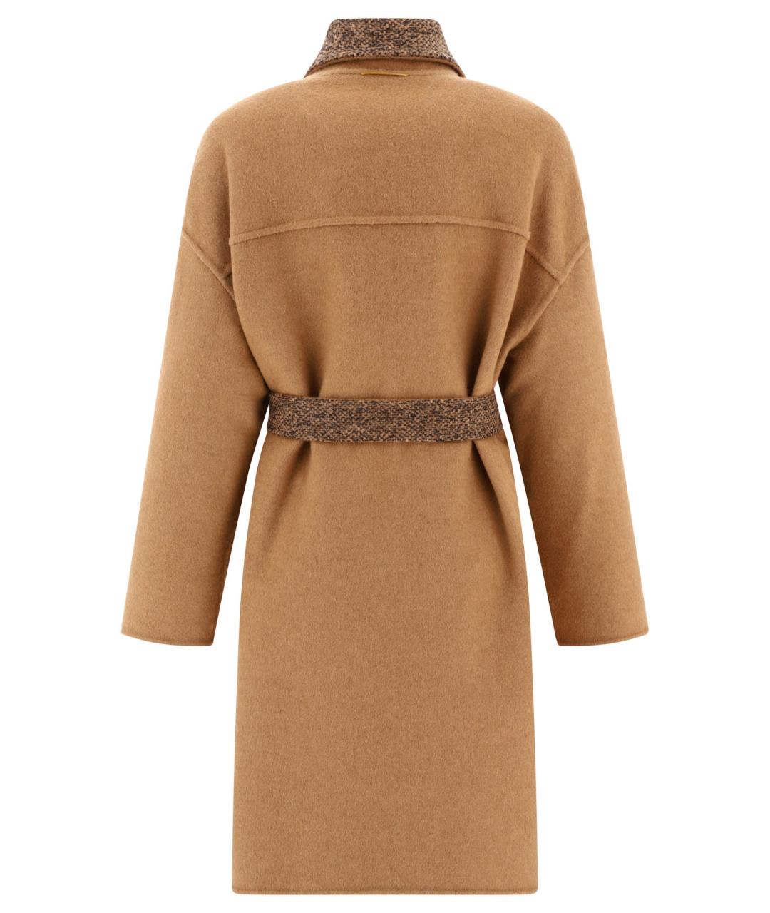 MAX MARA Коричневое шерстяное пальто, фото 4