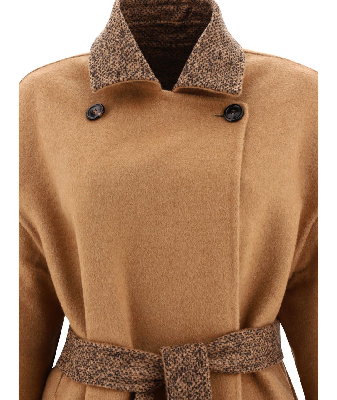 MAX MARA Коричневое шерстяное пальто, фото 6