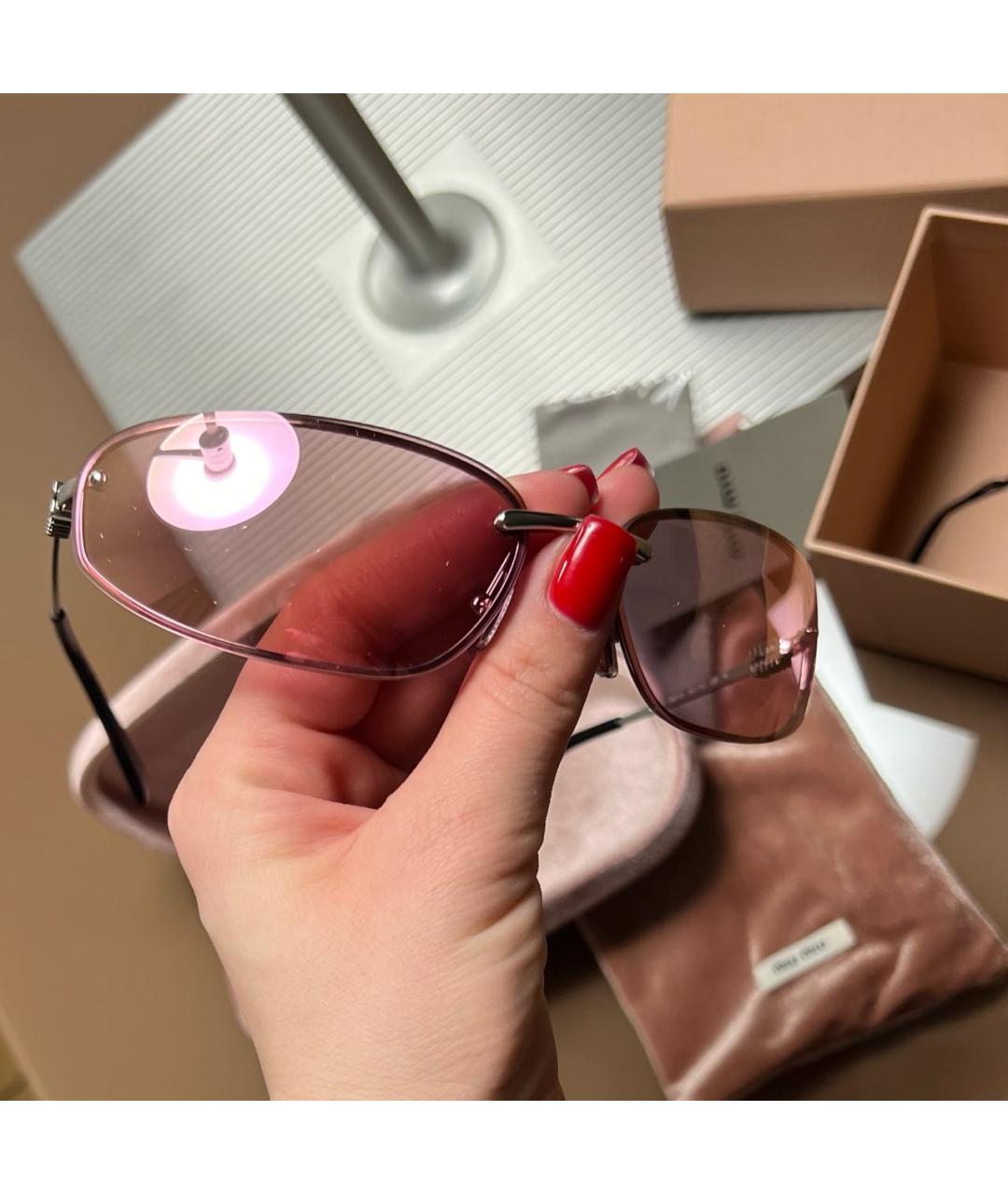 MIU MIU Розовые солнцезащитные очки, фото 6