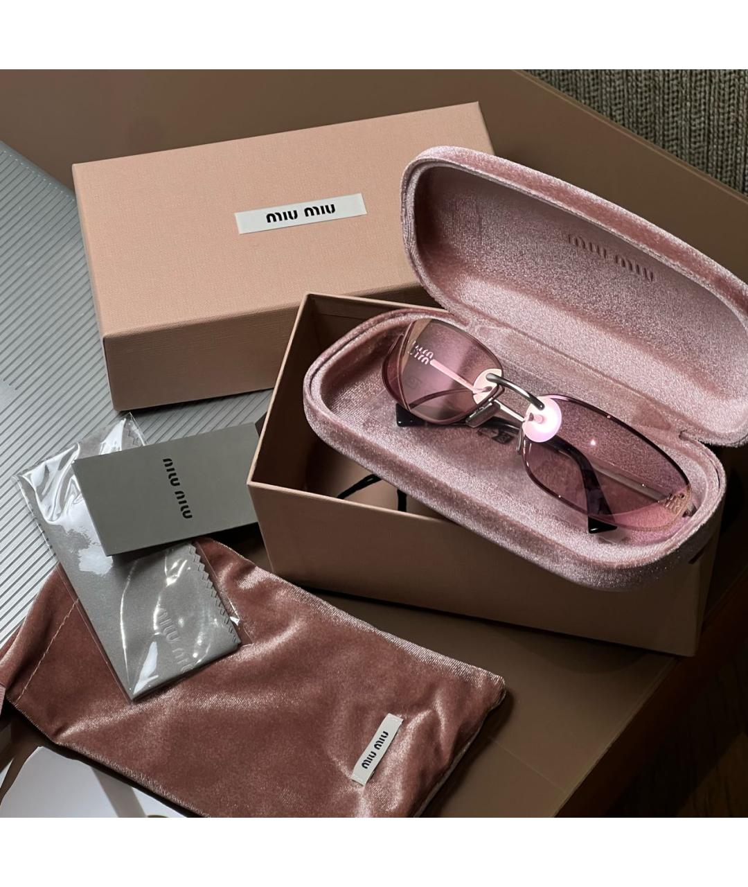 MIU MIU Розовые солнцезащитные очки, фото 5