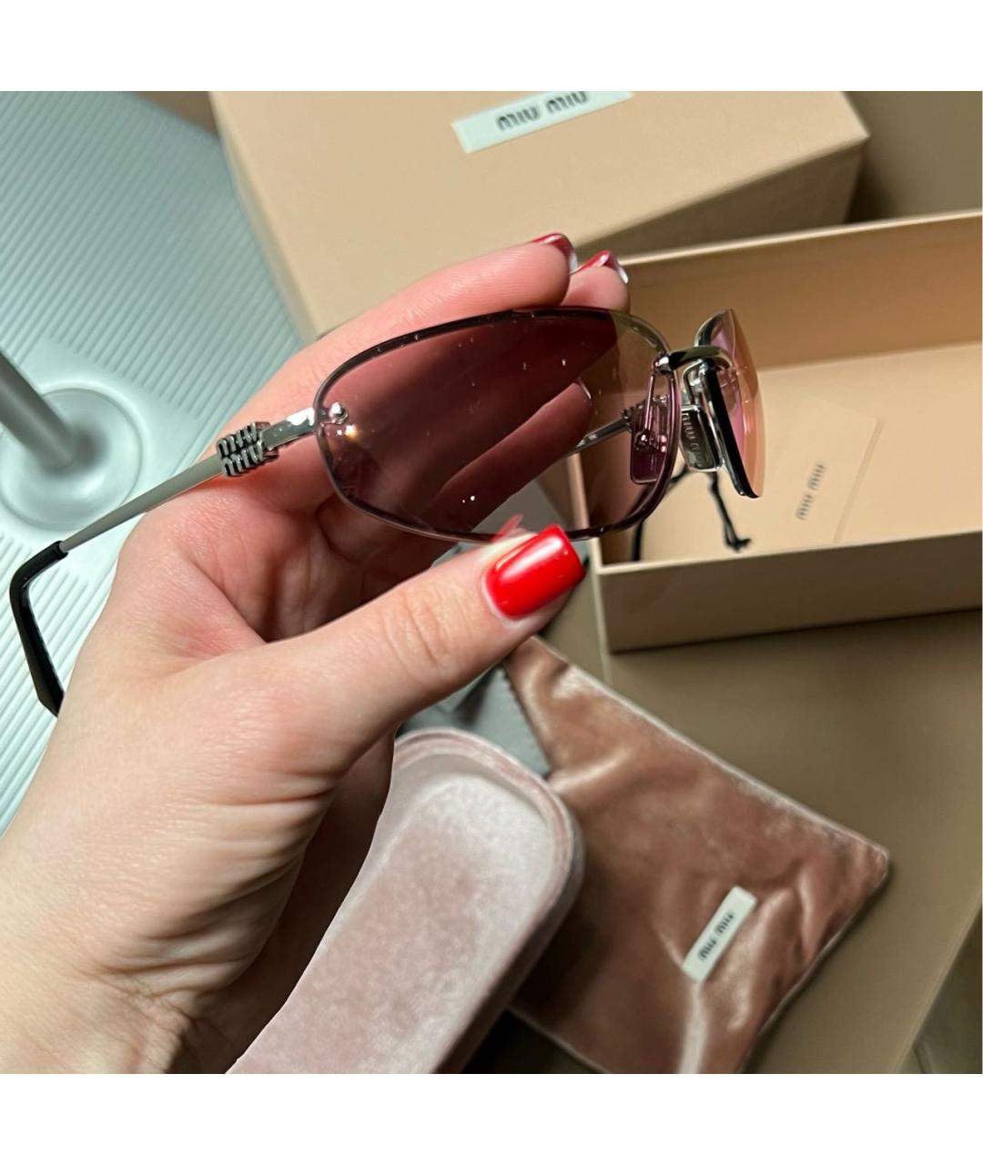 MIU MIU Розовые солнцезащитные очки, фото 7