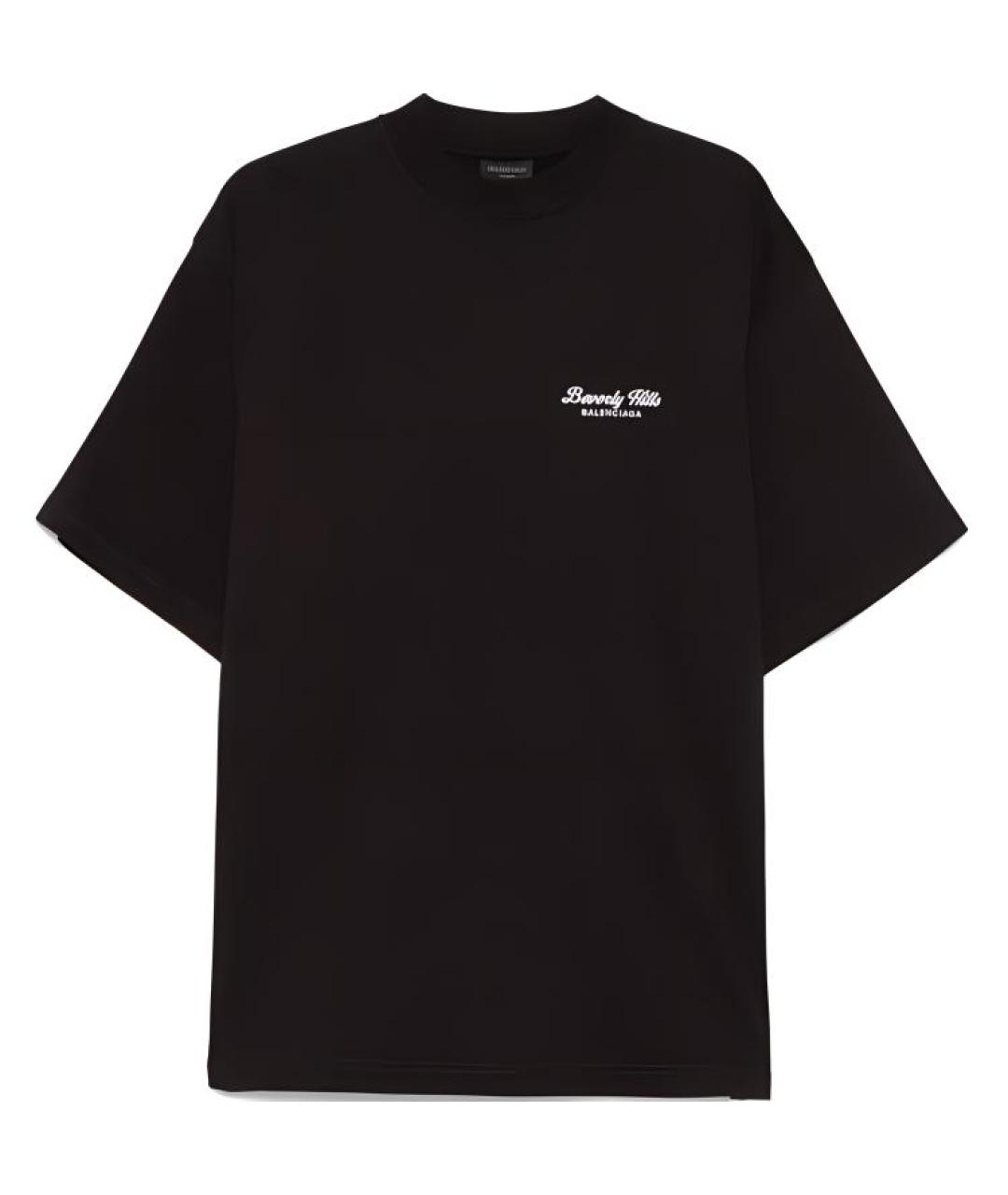 BALENCIAGA Черная хлопковая футболка, фото 1