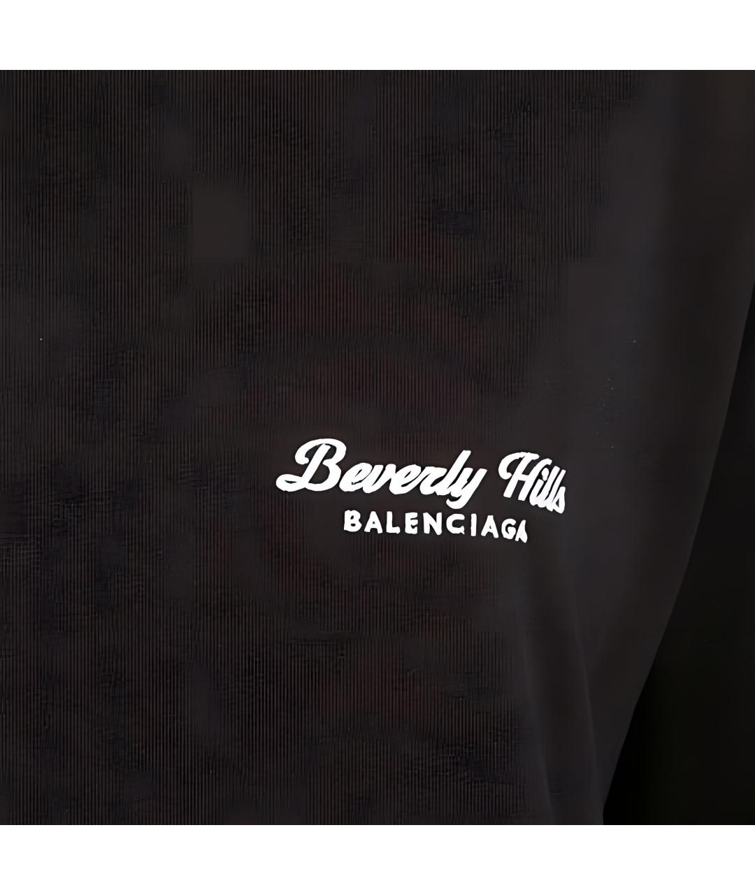 BALENCIAGA Черная хлопковая футболка, фото 3
