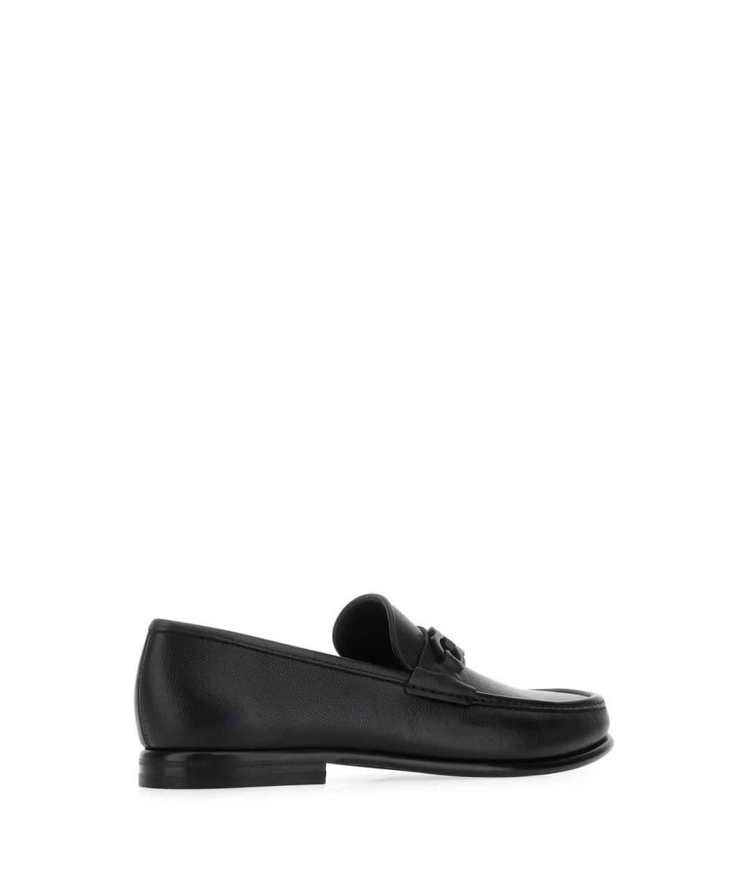 FERRAGAMO Черные кожаные лоферы, фото 3