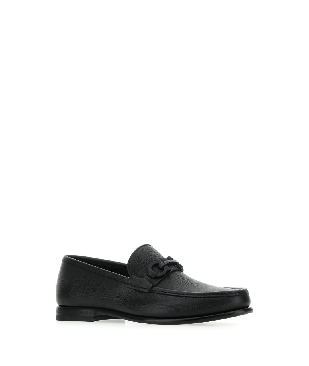 FERRAGAMO Черные кожаные лоферы, фото 2