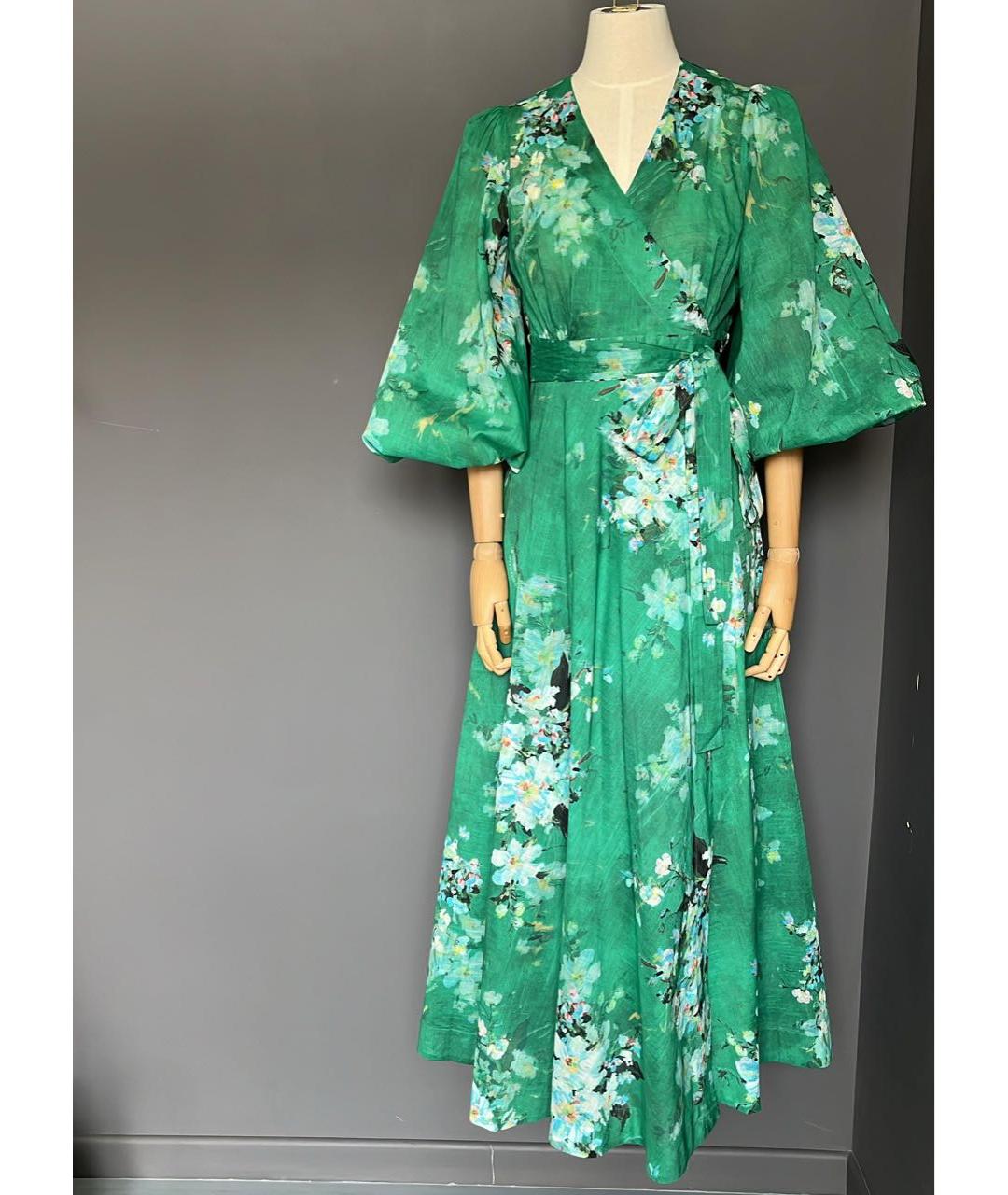 ZIMMERMANN Зеленые хлопковое повседневное платье, фото 2