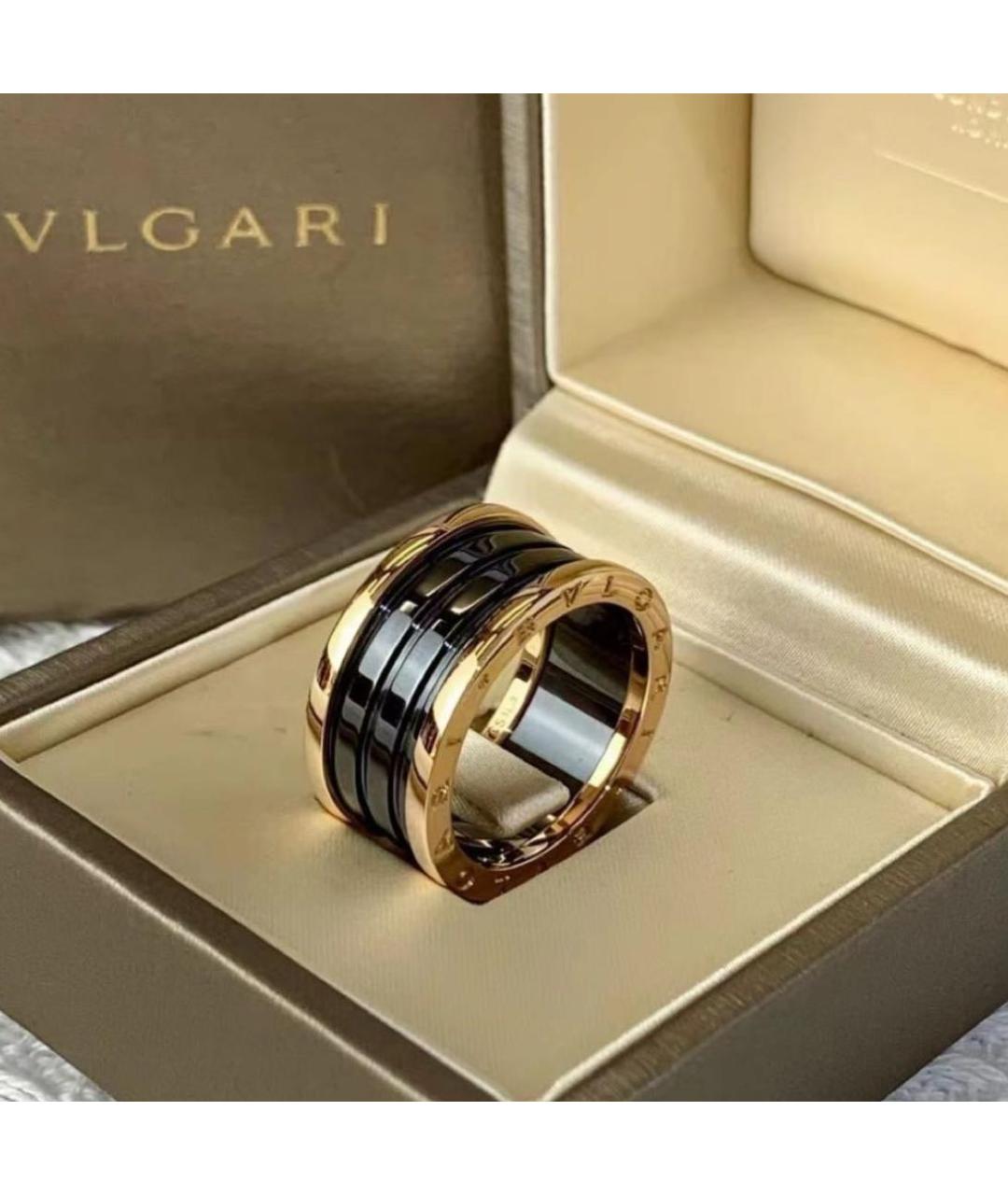 BVLGARI Черное кольцо из розового золота, фото 3