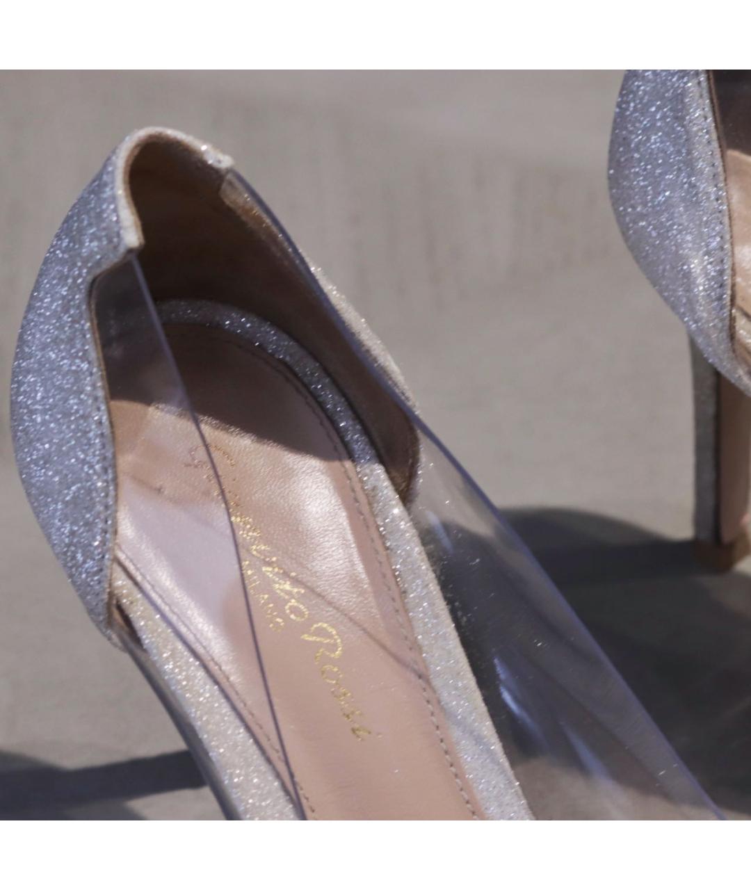 GIANVITO ROSSI Серебряные кожаные туфли, фото 4