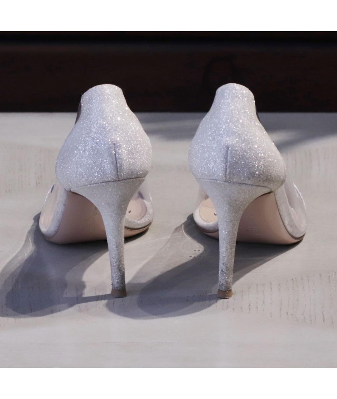 GIANVITO ROSSI Серебряные кожаные туфли, фото 3