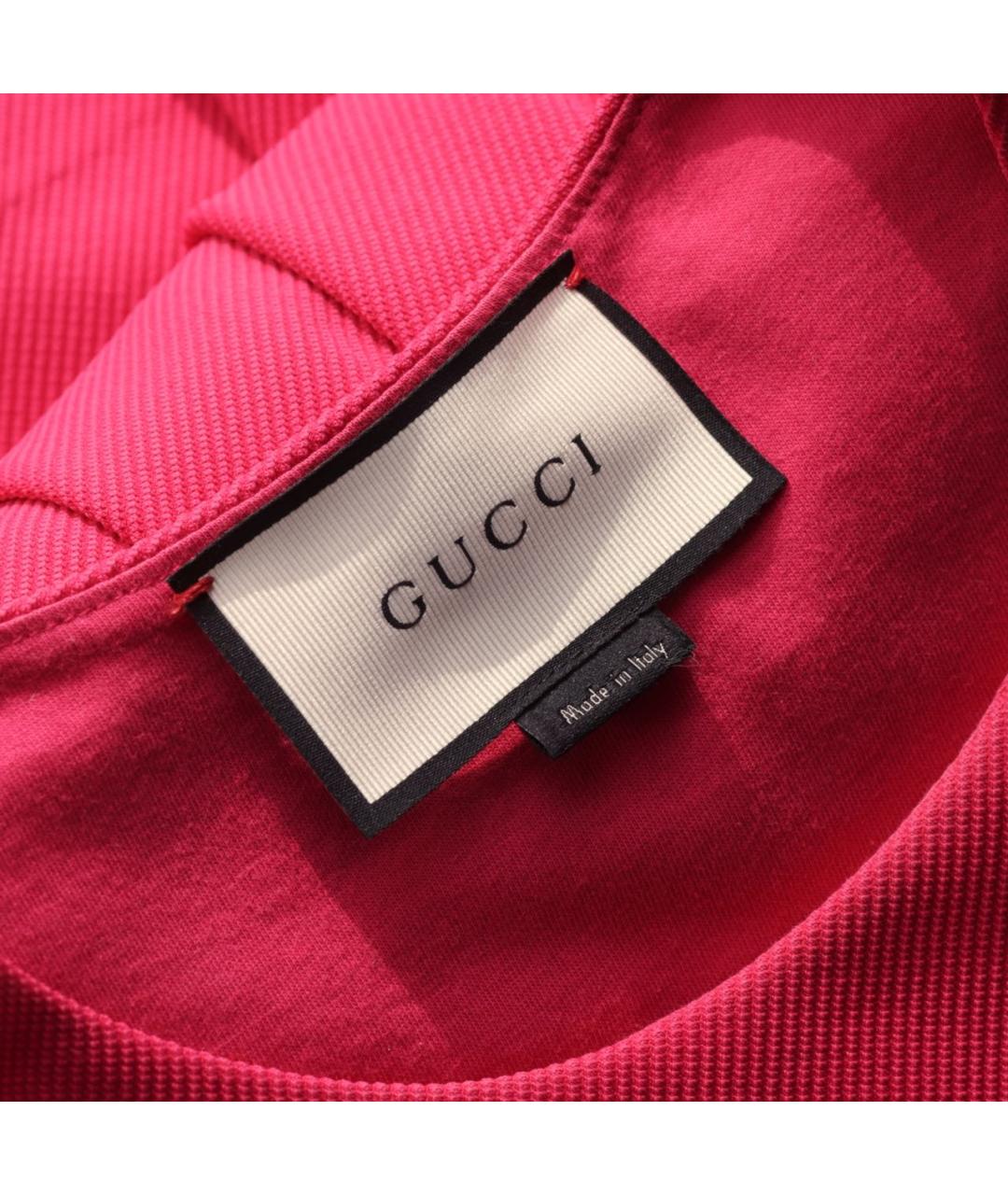 GUCCI Розовое хлопковое повседневное платье, фото 4