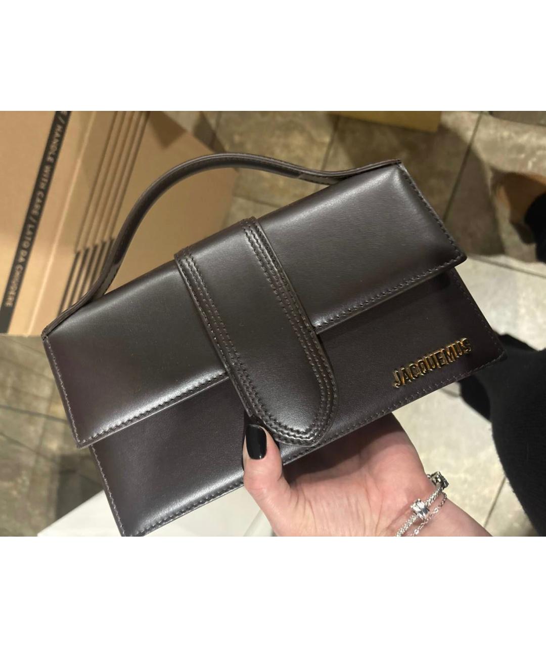 JACQUEMUS Коричневая кожаная сумка через плечо, фото 2