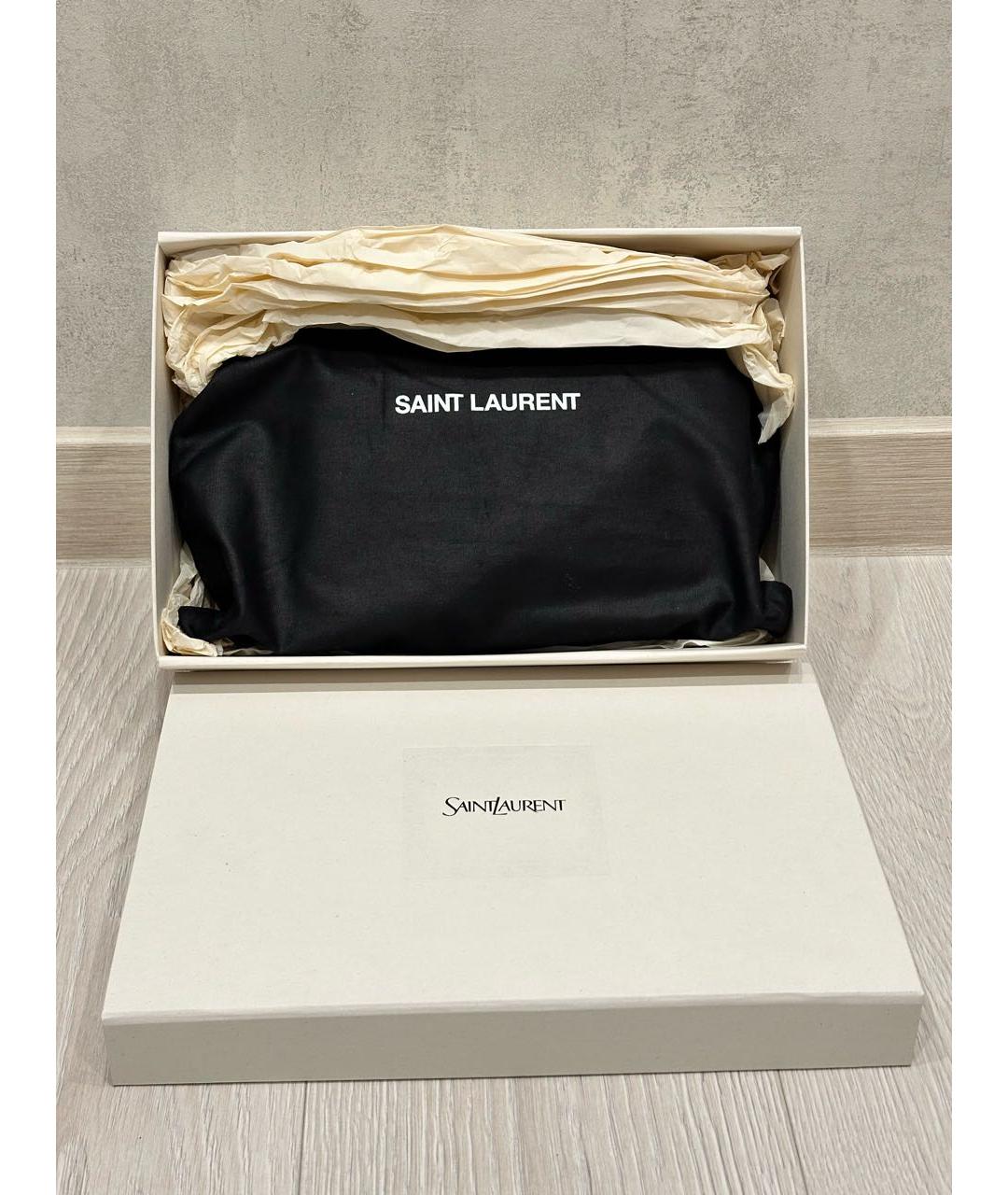 SAINT LAURENT Черная кожаная сумка через плечо, фото 4