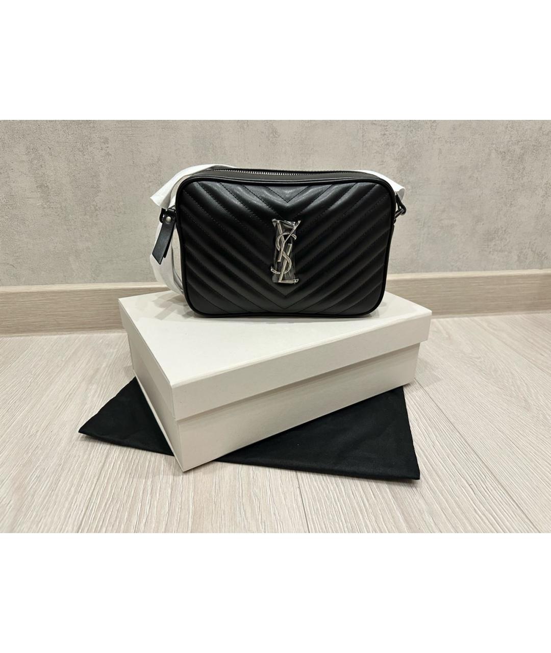 SAINT LAURENT Черная кожаная сумка через плечо, фото 8