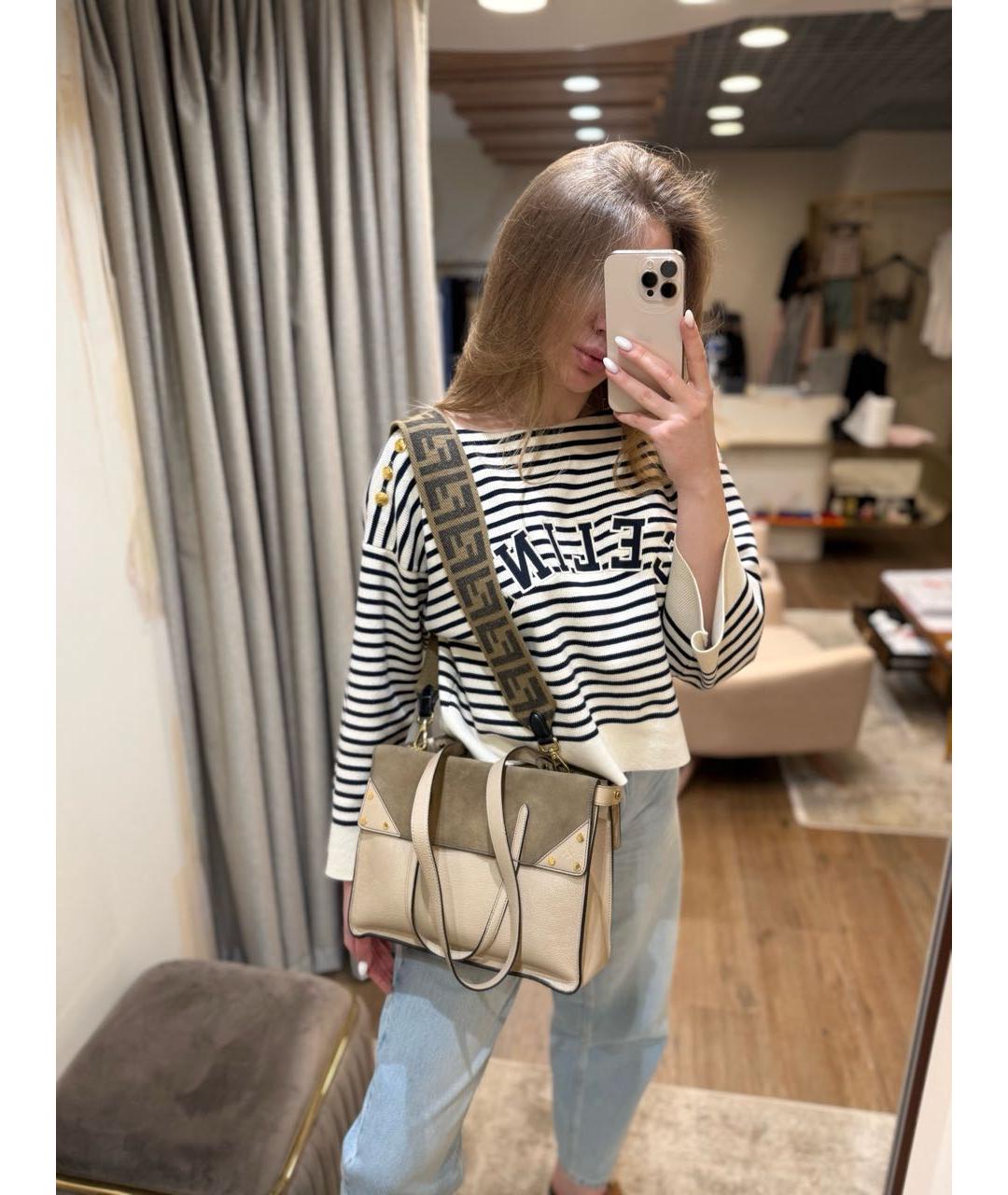 FENDI Бежевая сумка тоут, фото 4