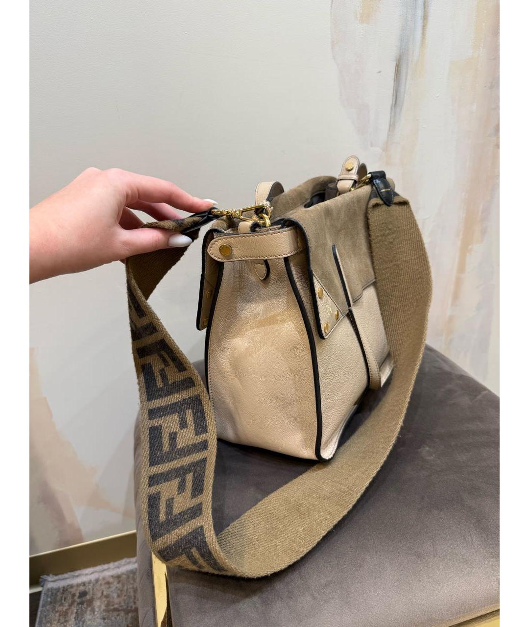 FENDI Бежевая сумка тоут, фото 3