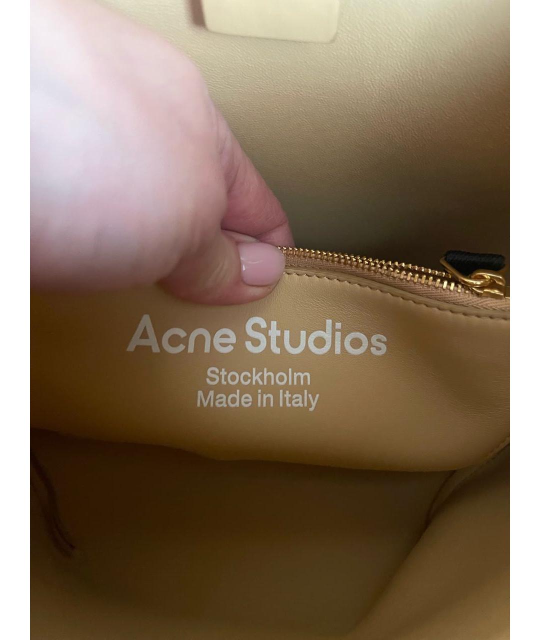 ACNE STUDIOS Горчичная кожаная сумка через плечо, фото 5