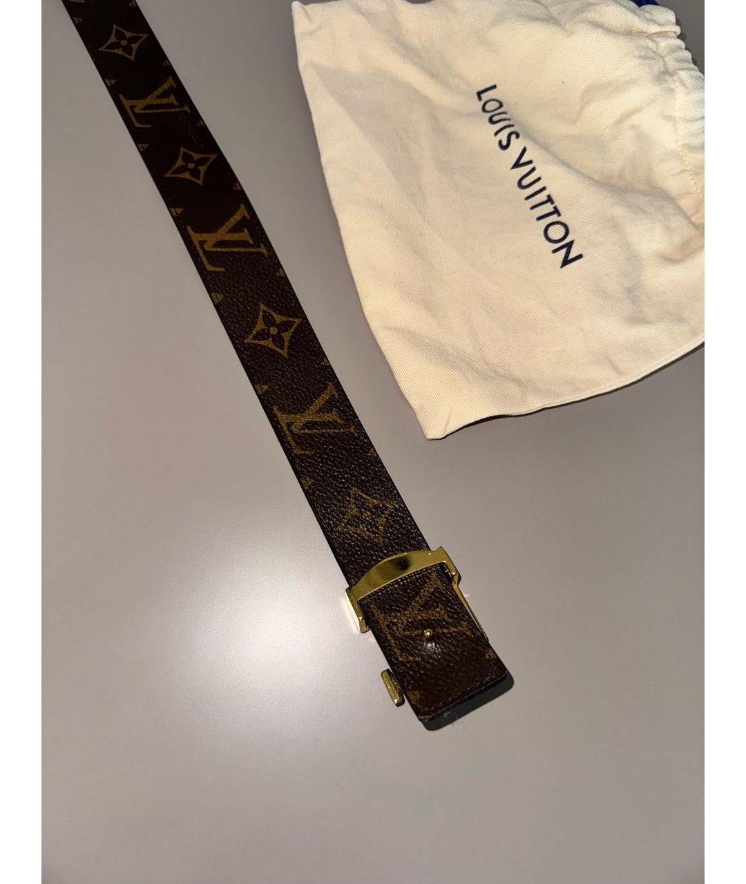 LOUIS VUITTON Черный кожаный ремень, фото 8