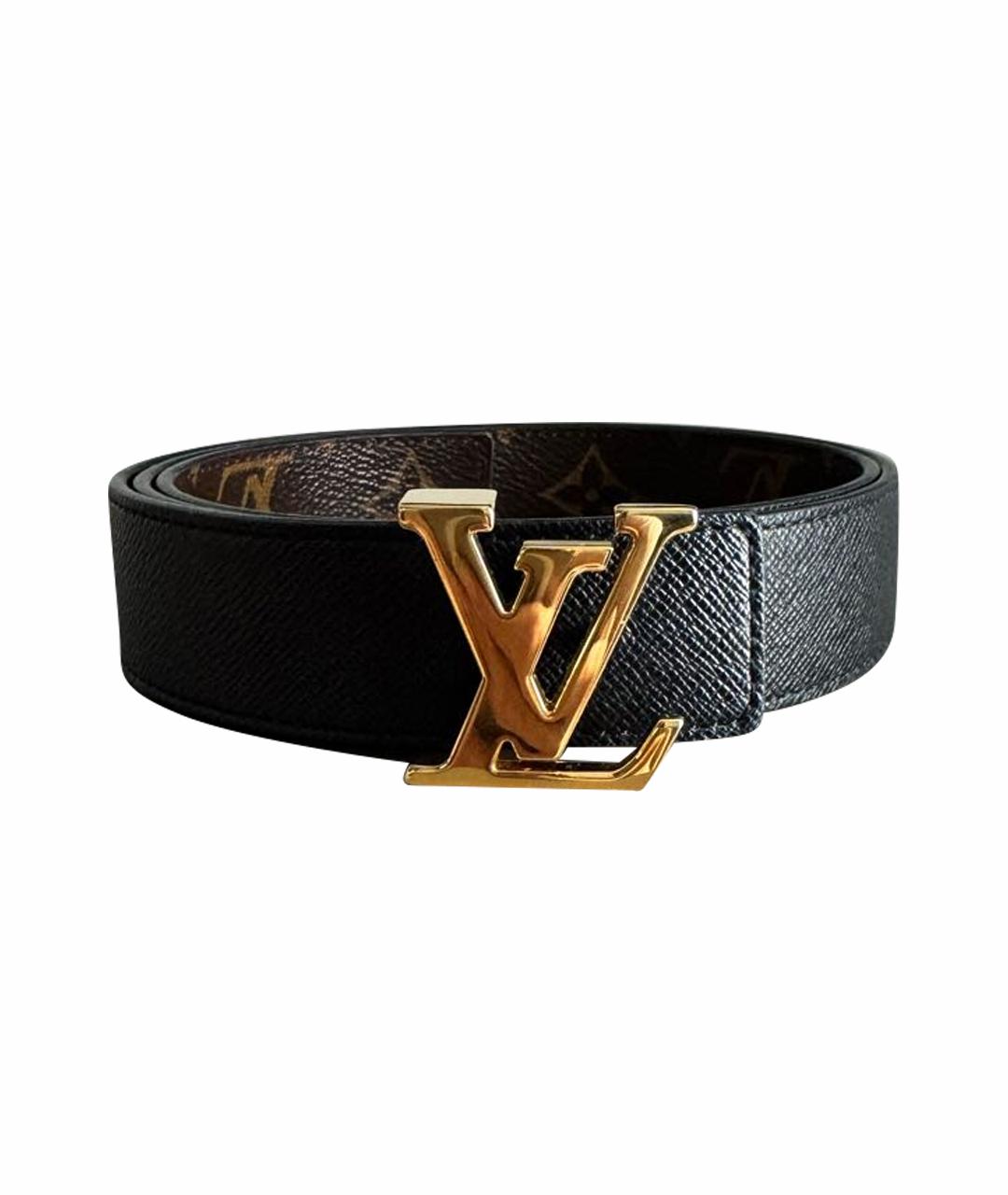 LOUIS VUITTON Черный кожаный ремень, фото 1