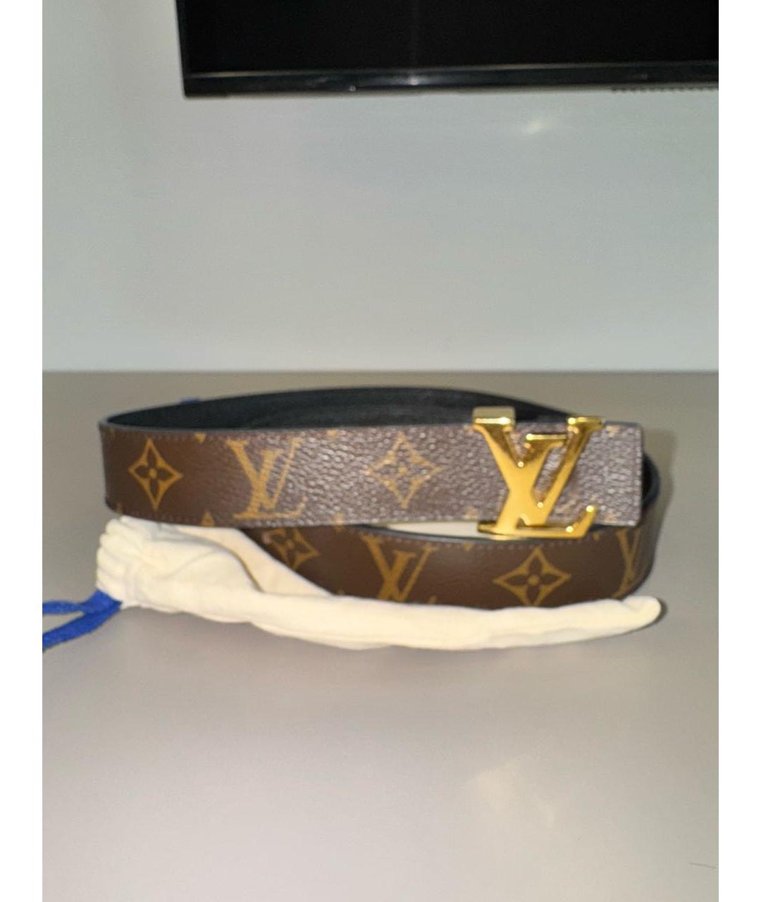 LOUIS VUITTON Черный кожаный ремень, фото 6