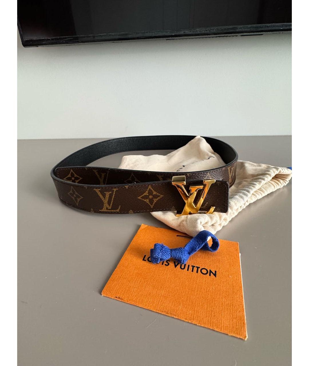 LOUIS VUITTON Черный кожаный ремень, фото 7