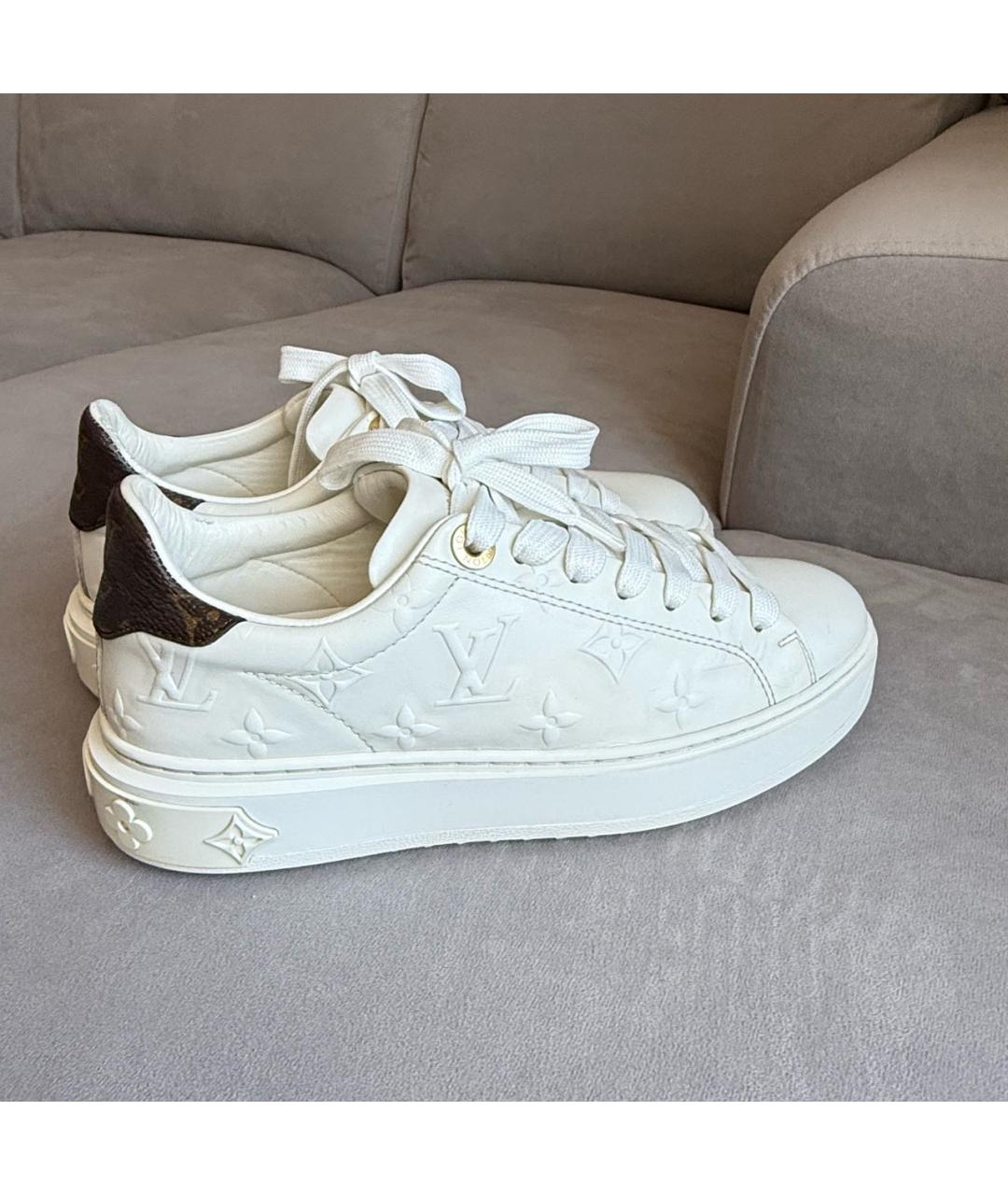 LOUIS VUITTON Белые кожаные кроссовки, фото 9