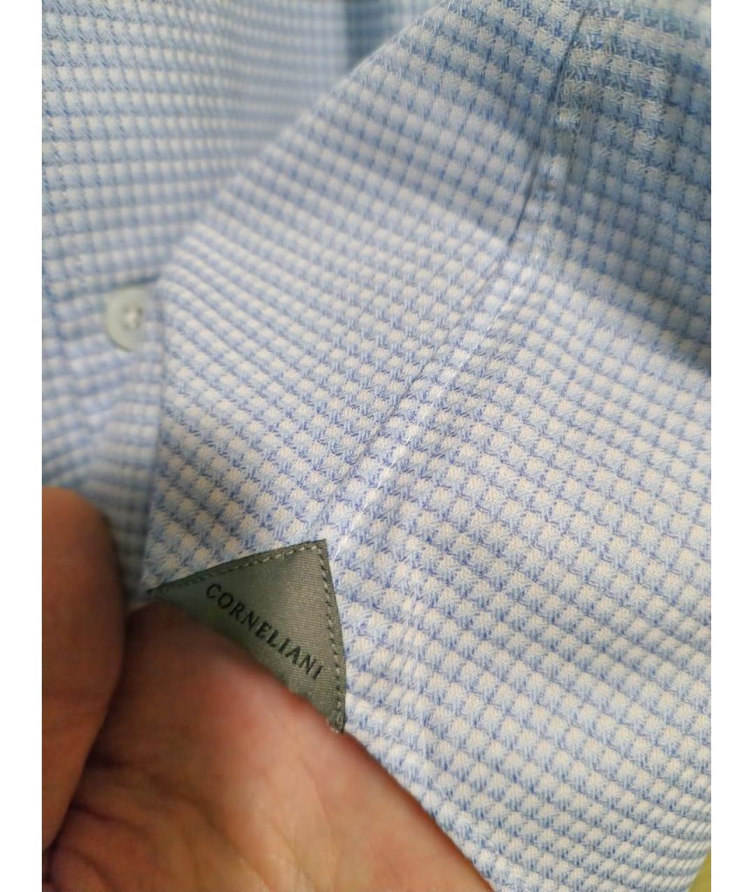 CORNELIANI Голубая хлопковая классическая рубашка, фото 9