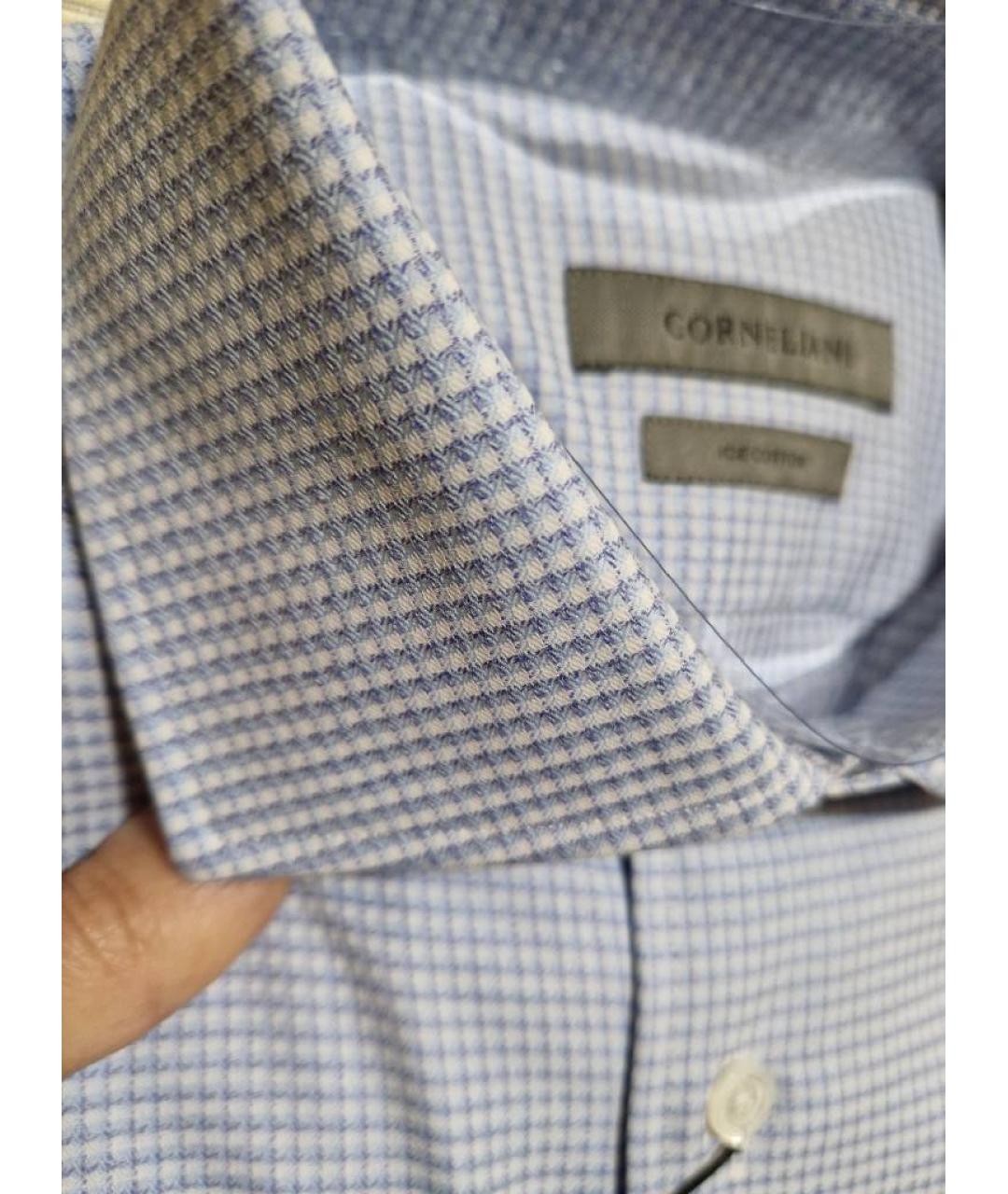CORNELIANI Голубая хлопковая классическая рубашка, фото 7