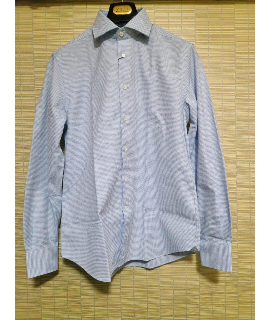 CORNELIANI Голубая хлопковая классическая рубашка, фото 10