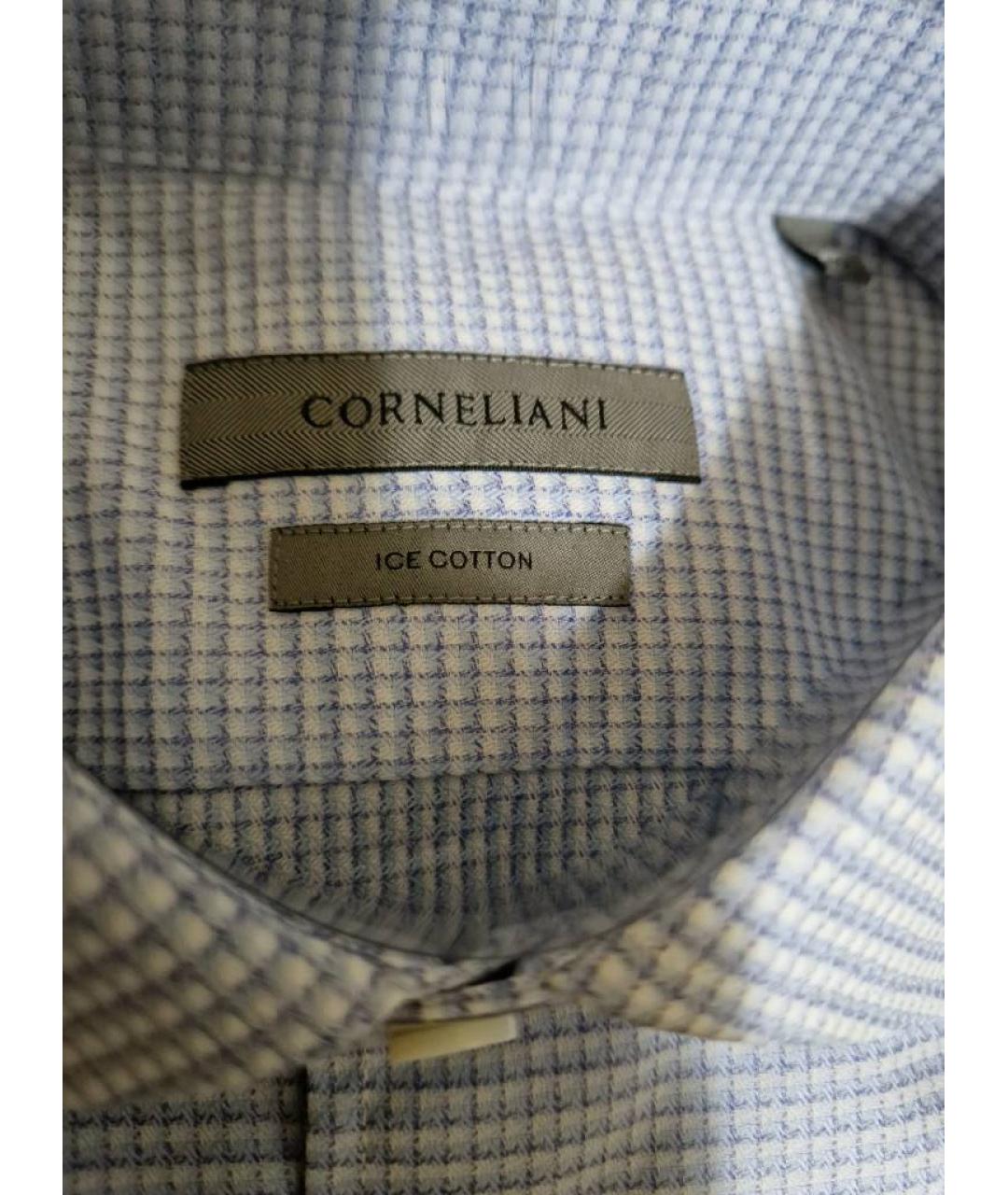 CORNELIANI Голубая хлопковая классическая рубашка, фото 5