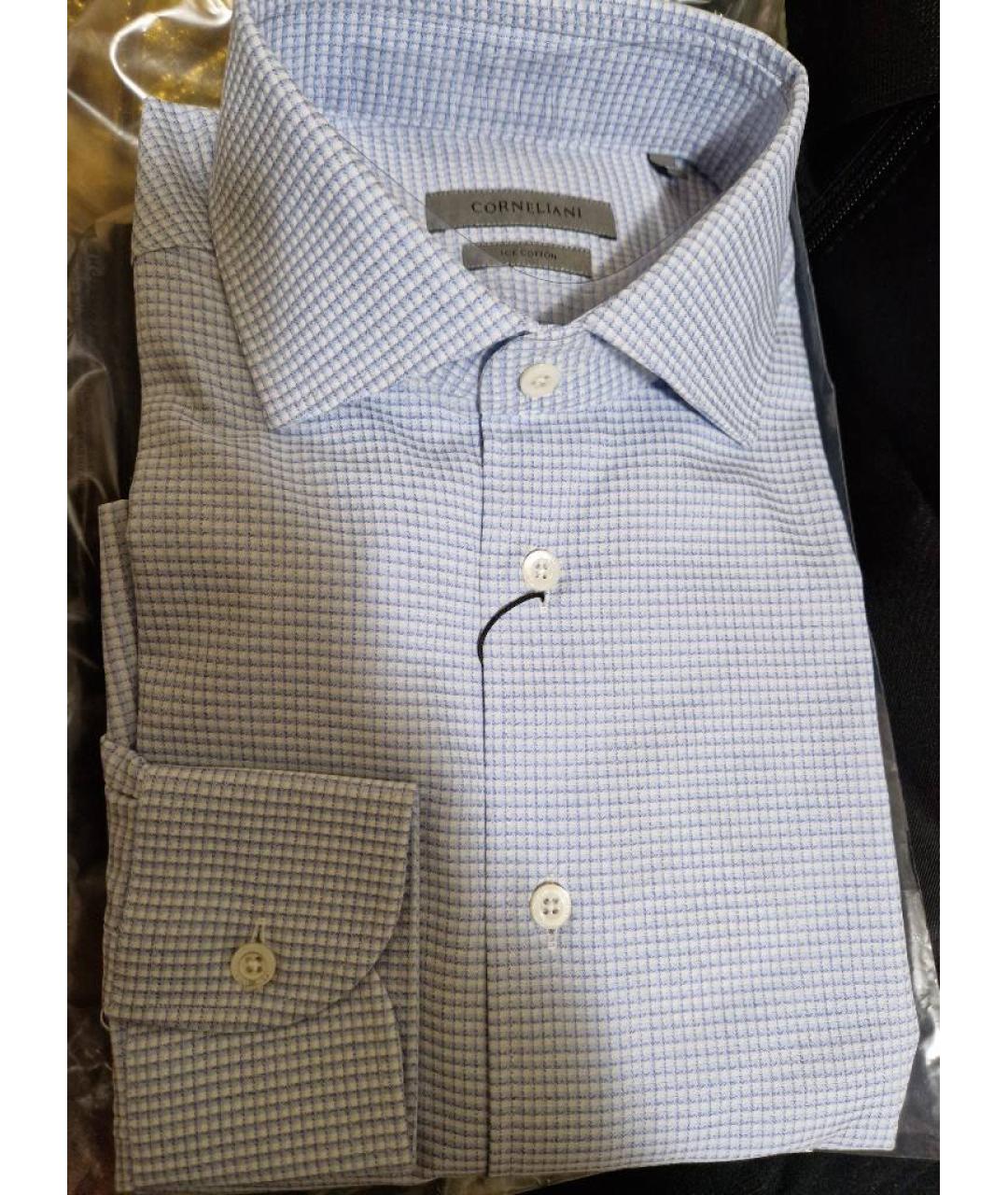 CORNELIANI Голубая хлопковая классическая рубашка, фото 3