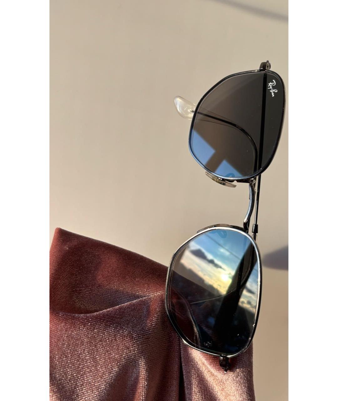 RAY BAN Антрацитовые металлические солнцезащитные очки, фото 4