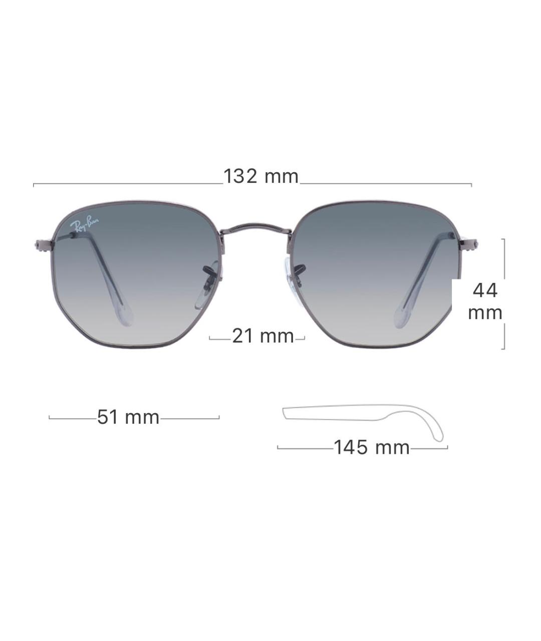 RAY BAN Антрацитовые металлические солнцезащитные очки, фото 5