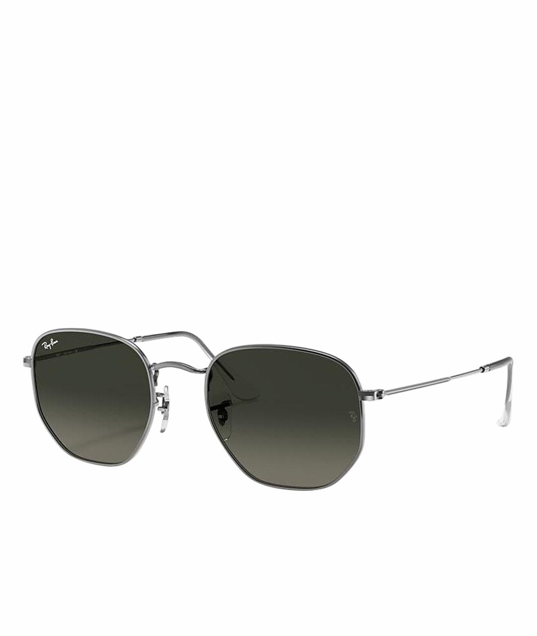 RAY BAN Антрацитовые металлические солнцезащитные очки, фото 1