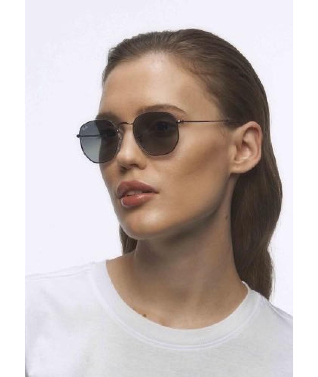RAY BAN Антрацитовые металлические солнцезащитные очки, фото 8
